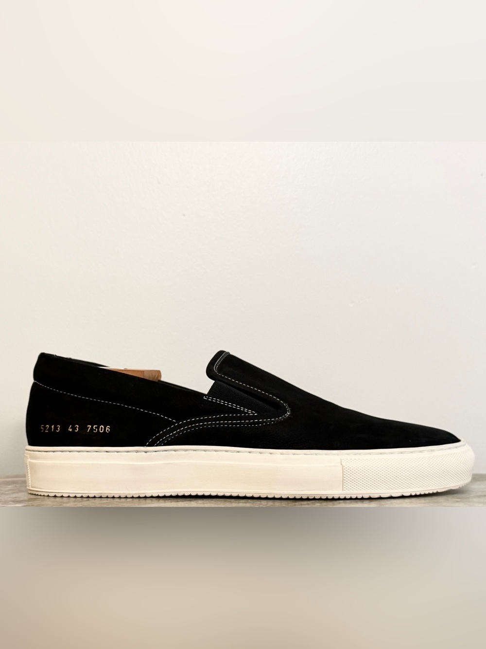 Common Projects Suede Skate Slip-On Sneakers Black 43 US 10 Low Achilles B-ball